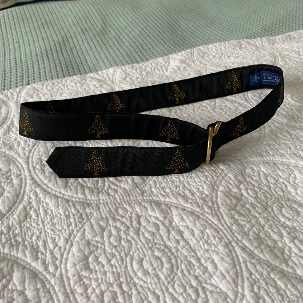 J. McLaughlin Christmas tree Belt. Black/Gold.  M.